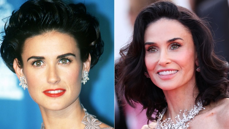 Fotos una al lado de la otra de Demi Moore de 1995 y 2026