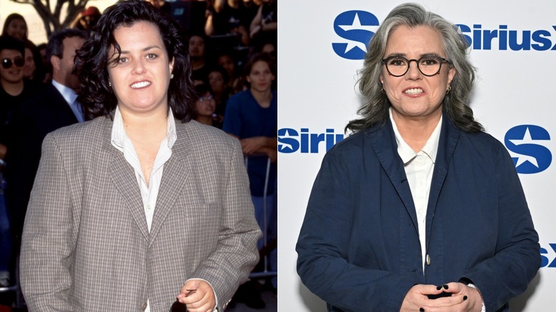 Fotos una al lado de la otra de Rosie O'Donnell de 1995 y 2026