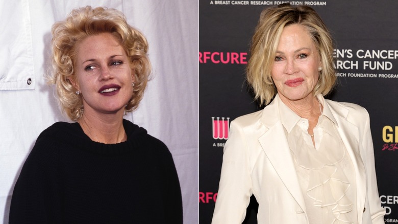 Fotos una al lado de la otra de Melanie Griffith de 1995 y 2024