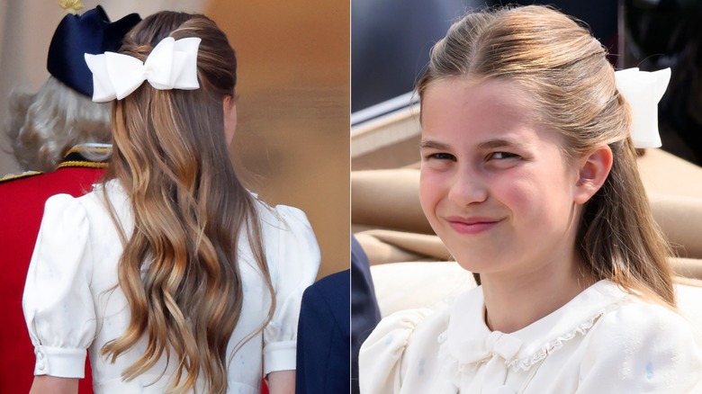 Fotografías una al lado de la otra para mostrar la parte delantera y trasera del cabello de la princesa Charlotte