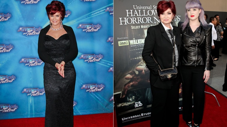 Al lado de Sharon Osbourne en 2011 y posando con Kelly en 2013