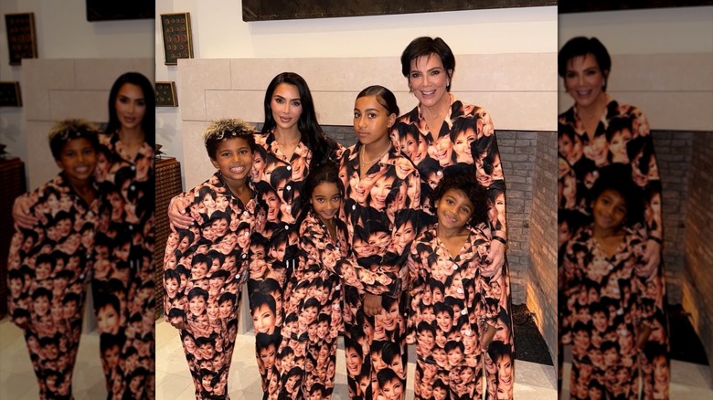 Kris Jenner, su hija Kim Kardashian y sus nietos North, Saint, Chicago y Psalm