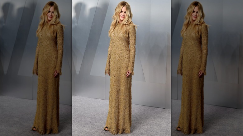 Nicole Kidman viste de oro en la fiesta de los Oscar de Vanity Fair en marzo de 2026