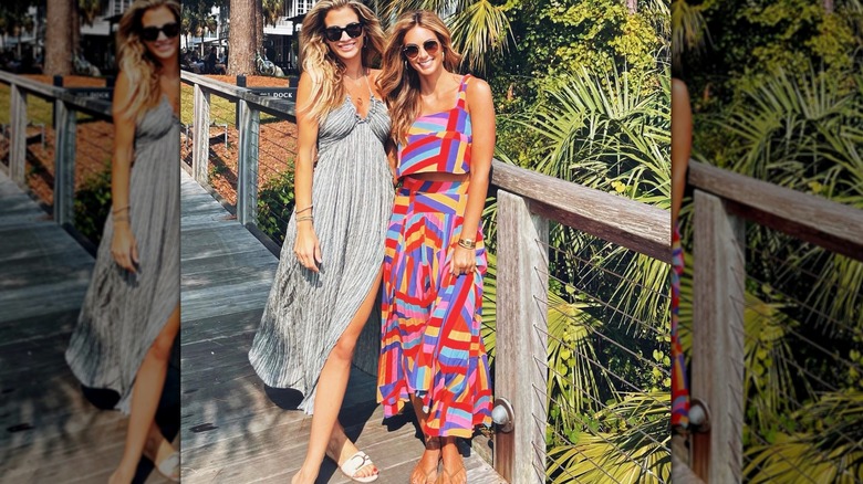 Naomie Olindo y Chelsea Meissner con vestidos largos