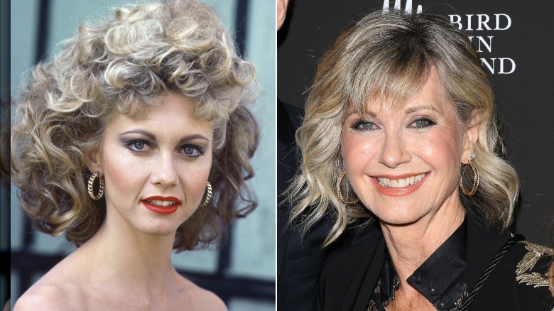 Al lado de Olivia Newton-John durante