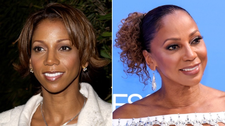 Fotos una al lado de la otra de Holly Robinson Peete en 2001 y 2026