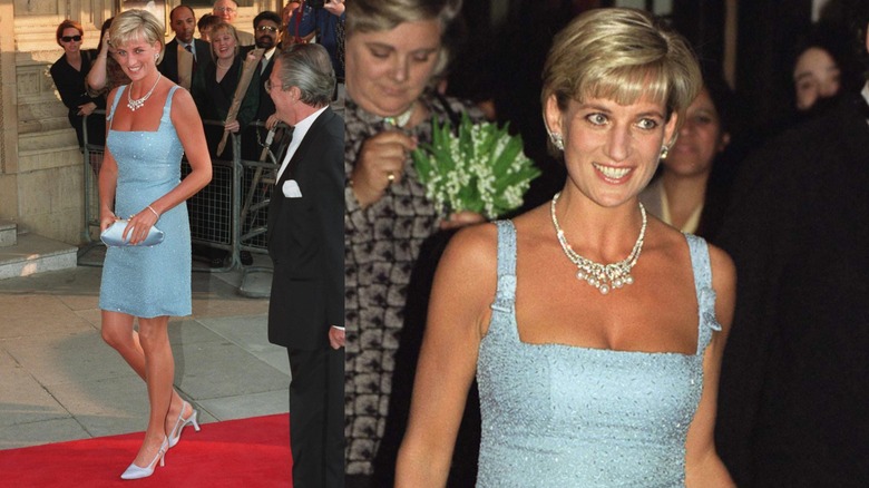 La princesa Diana llega al Royal Albert Hall para una representación del lago de los cisnes en junio de 1997 en Londres