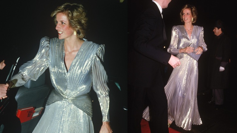 La princesa Diana en un desfile de moda en el Grosvenor House Hotel de Londres en marzo de 1985