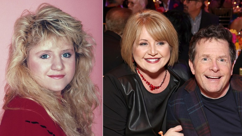 Tiny Yothers en 1987 y en noviembre de 2023 en un evento benéfico sobre el Parkinson con Michael J. Fox