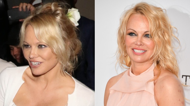 Pamela Anderson en Los Ángeles en junio de 2018 / Pamela Anderson en la Gala amfAR de Cannes en mayo de 2019