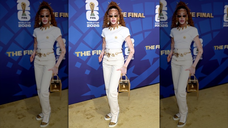 Winnie Harlow posando en la alfombra de la final de la Copa Mundial de la FIFA 2026