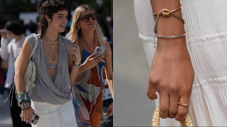 Lado a lado de looks de joyería en capas en la Semana de la Moda de París 2026 y la Semana de la Moda de Berlín 2026