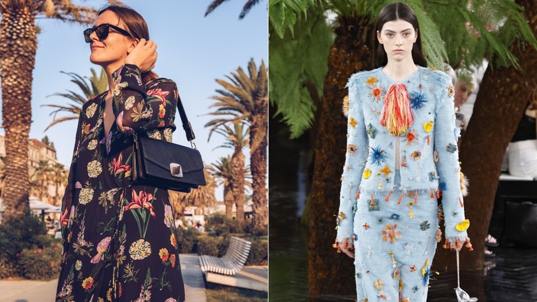 Lado a lado: dos mujeres con trajes florales