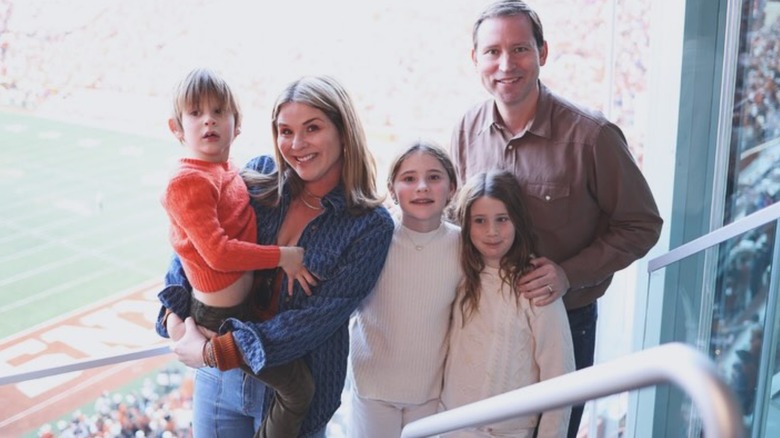 Jenna Bush Hager y su familia en un juego de los Texas Longhorns.