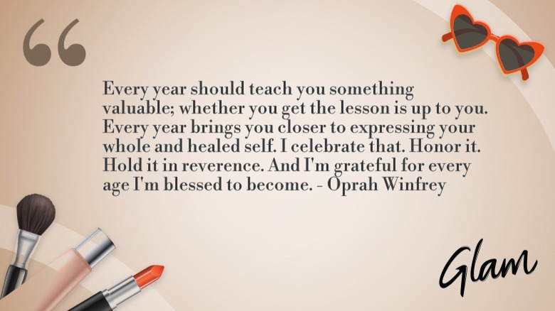 Una cita de Oprah Winfrey sobre un fondo beige