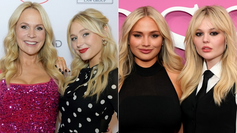 Fotografías una al lado de la otra de Barbara Alyn Woods y su hija menor, Alyvia Lind (izquierda), y sus hijas mayores, Natalie y Emily Lind (derecha).