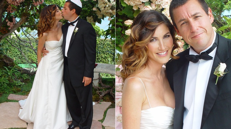 Jackie y Adam Sandler el día de su boda