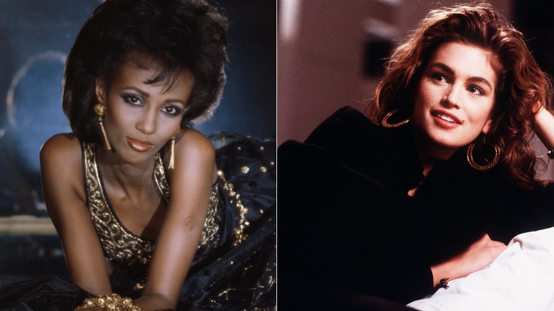 Un lado a lado de Iman y Cindy Crawford en la década de 1980
