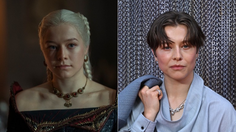 Emma D'Arcy como Rhaenyra Targaryen en House of the Dragon y fuera de personaje