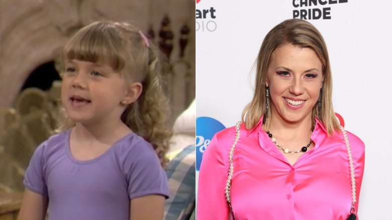 Jodie Sweetin como Stephanie Tanner y con una camisa rosa