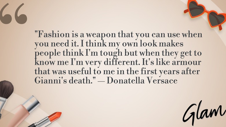 Un gráfico que representa la cita del día de Donatella Versace.