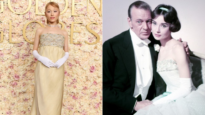 Ariana Grande en 2025 y Audrey Hepburn en 