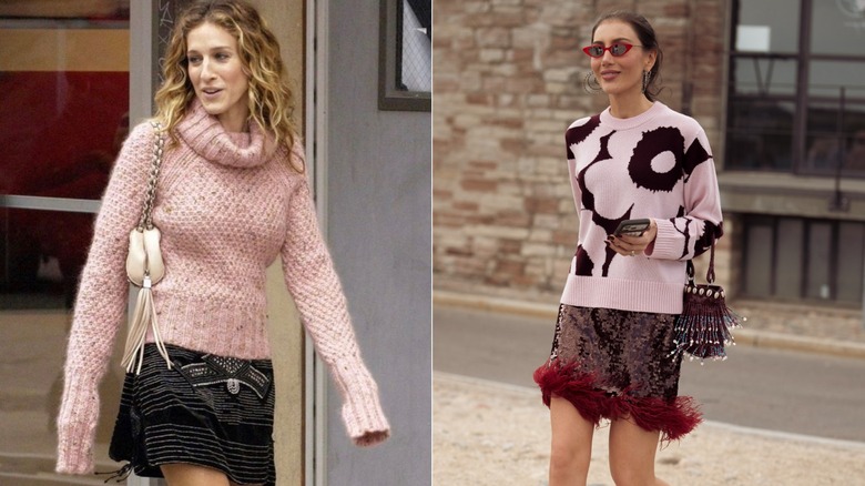 (Izquierda) Carrie Bradshaw en 