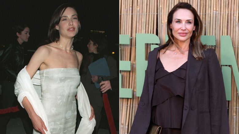 Imagen dividida de Claire Forlani en las décadas de 1990 y 2020