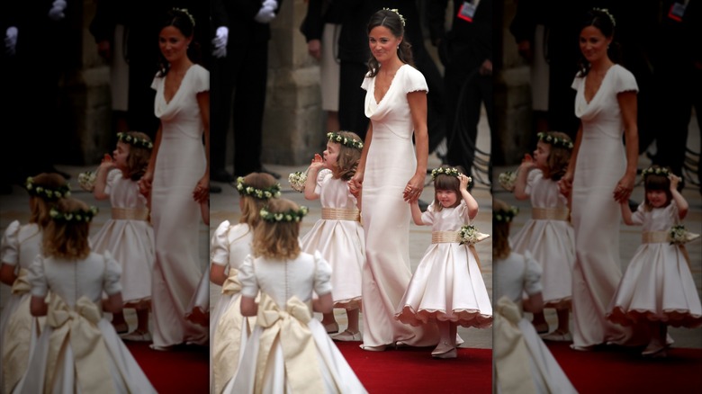 Pippa Middleton como dama de honor de Kate Middleton en 2011