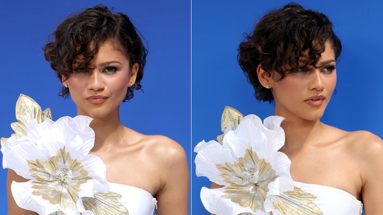 Zendaya con el pelo corto y rizado en marzo de 2026