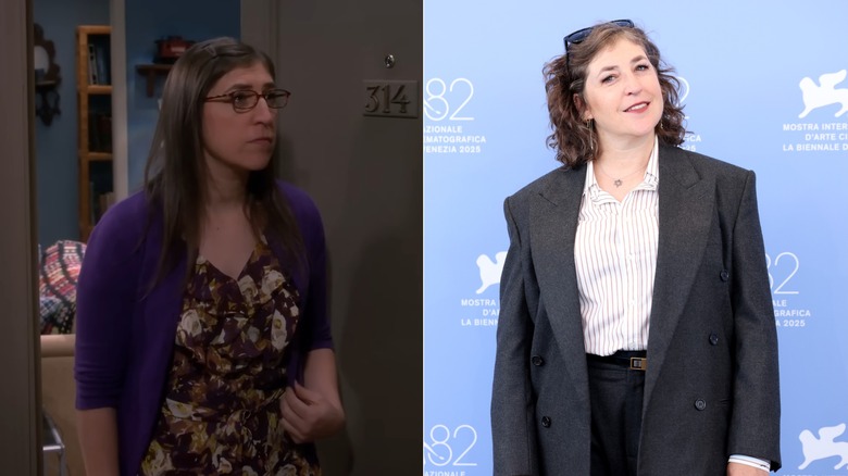 Amy en The Big Bang Theory (I) comparada con Mayim Bialik en la vida real (R)