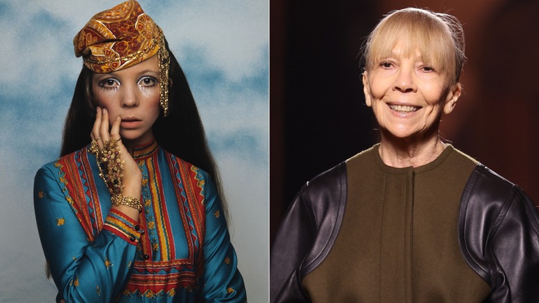 Penelope Tree en los años 60 (L) y Penelope Tree en 2026 (R)