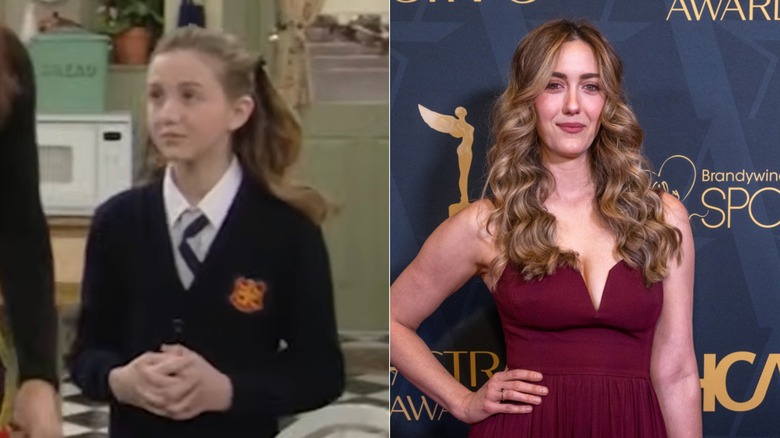 Imagen dividida de Madeline Zima en The Nanny asistiendo a los Astra TV Awards 2026