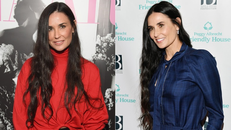 Demi Moore asiste a la celebración del lanzamiento del libro de Glenda Bailey en Los Ángeles en junio de 2017 / Demi Moore asiste al 30º almuerzo anual de premios de Friendly House en Los Ángeles en octubre de 2019