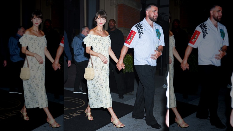 Taylor Swift usa un vestido largo floral mientras sale con Travis Kelce