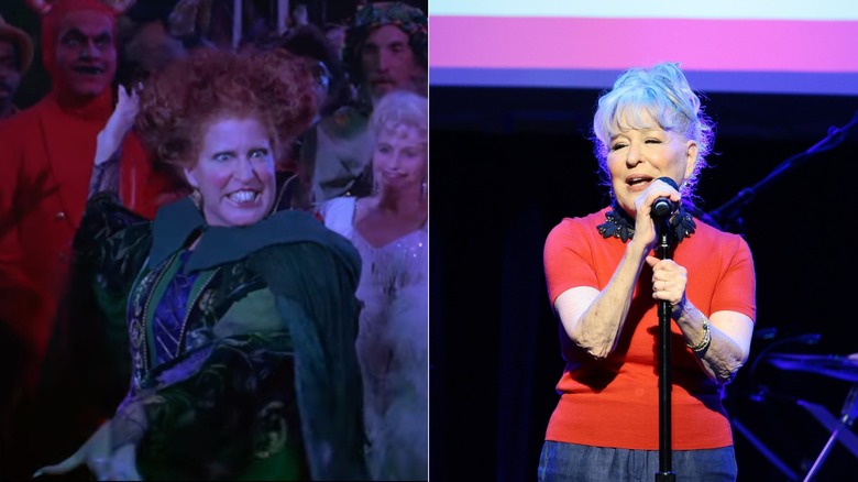 L: Bette Midler en 1993 "Hocus Pocus". R: Bette Midler en 2026