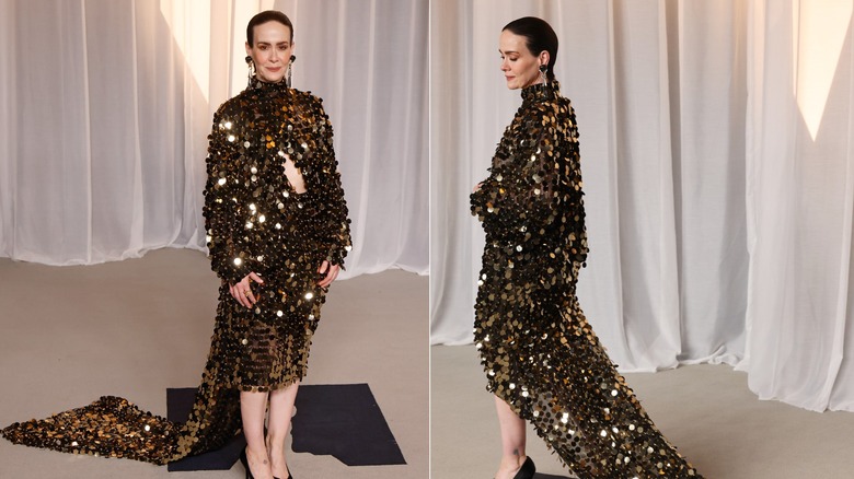 Sarah Paulson con un vestido de lentejuelas en la Gala del Museo de la Academia 2026