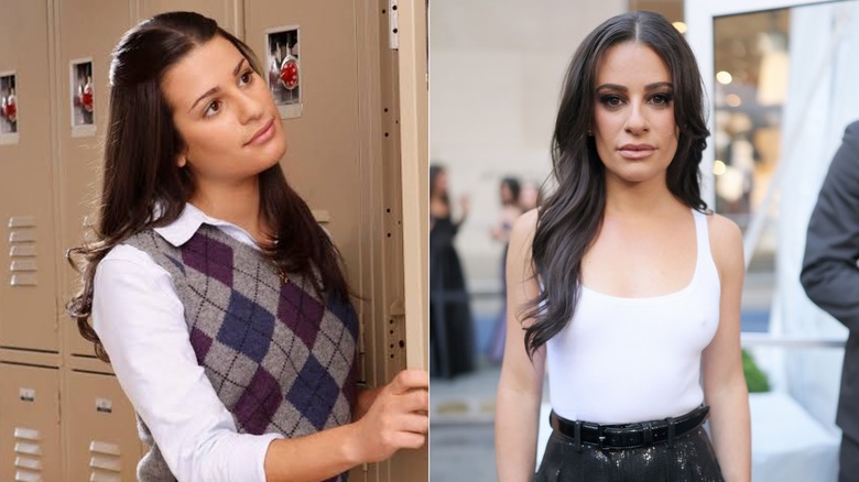 (Izquierda) Lea Michele como Rachel Berry en 