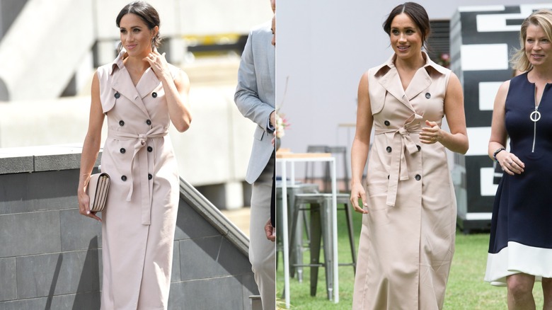 Meghan Markle usando el mismo vestido dos veces