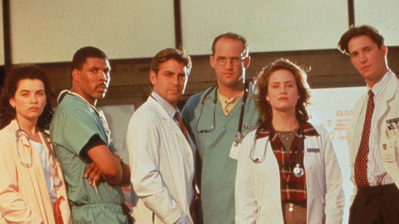 retrato del "urgencias" elenco tomado en los años 90