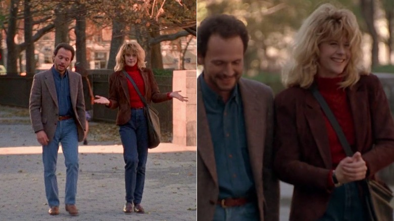 Al lado de Harry y Sally caminando juntos en 