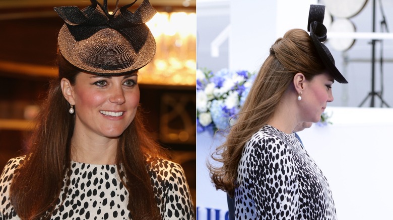 Kate Middleton con vestido de lunares y pelo liso en junio de 2013